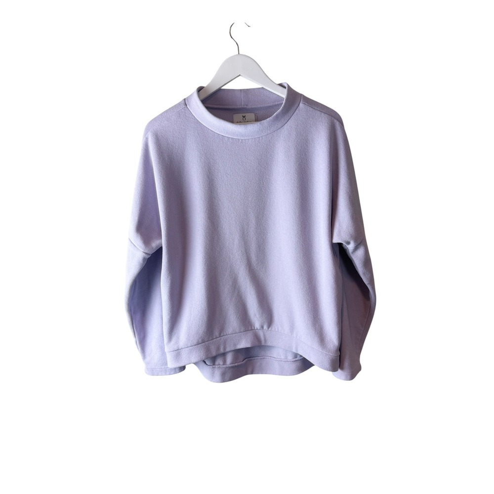 Dudley Stephens Lavender Purple Fleece Mock Neck Sweatshirt Womens Medium